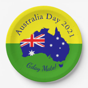 Edit Text Matching Australia Day 9" Paper Plate