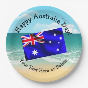 Edit Text Matching Australia Day 9" Paper Plate