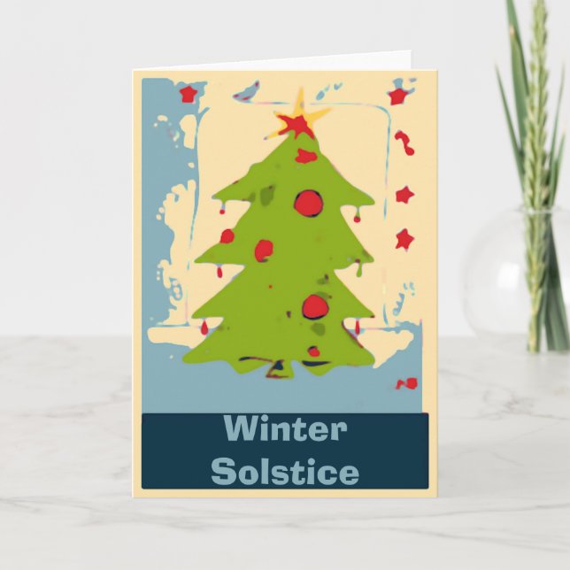 Edit Text Tree Holiday Card (Front)