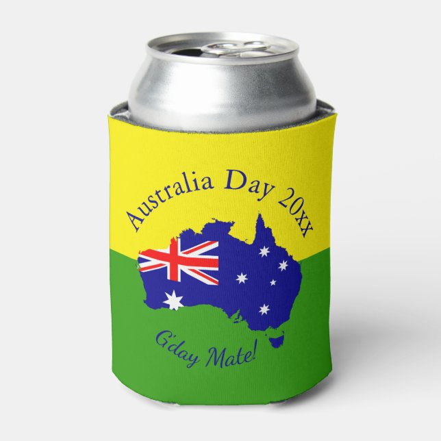 Edit Text Year Matching Australia Day  Can Cooler (Can Front)
