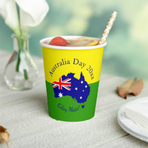Edit Text Year Matching Australia Day   Paper Cups