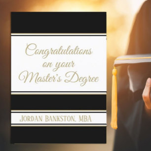 Edit the Initials! Master's degree Graduation card