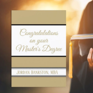 Edit the Initials! Master's degree Graduation card