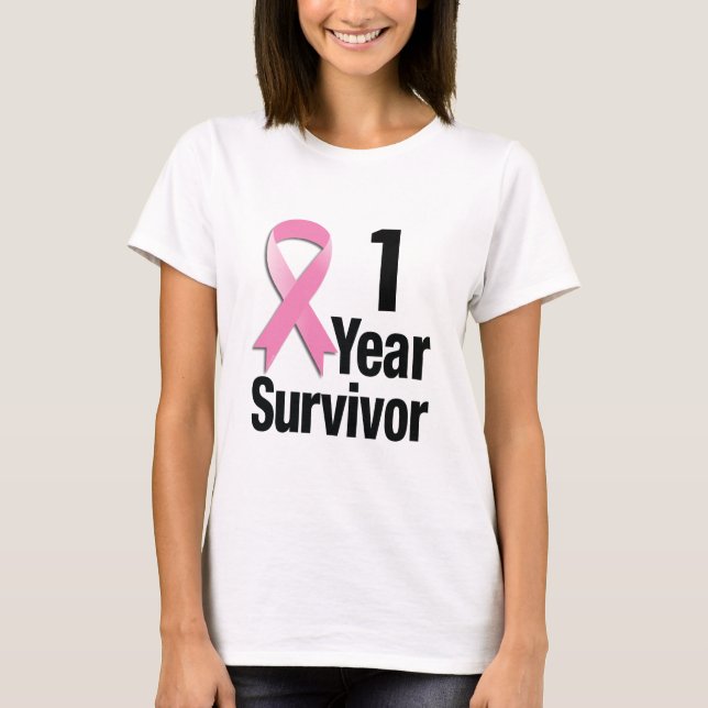 Edit-the-Year Breast Cancer - 1 yr T-Shirt (Front)