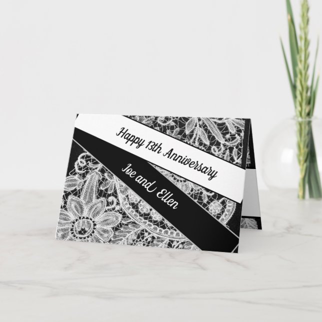 Editable 13th Wedding Anniversary,  Card (Front)