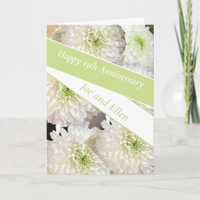 Editable 13th Wedding Anniversary,   Card (Front)