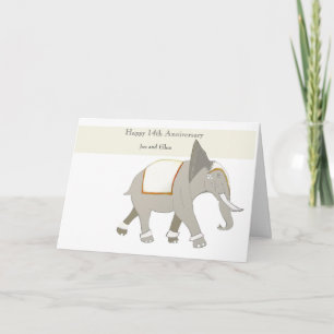 Editable 14th Anniversary   Card