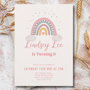 Editable 1st 2nd 3rd 9th 10th 20th 30th Birthday Invitation