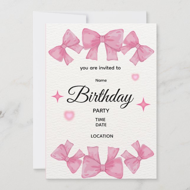 Editable 1st Birthday Invitation | Custom Name (Front)