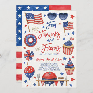 Editable 4th of July BBQ Invitation