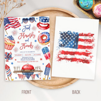 Editable 4th of July BBQ Invitation Template, 4th