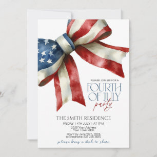 Editable 4th of July Party Invitation With Red Whi