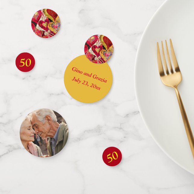 Editable 50th Wedding Anniversary Confetti (Group)