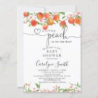 Editable A Little Peach Is On The Way Baby Shower