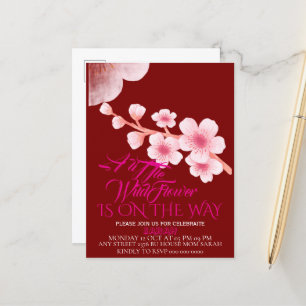 Editable A Little Wildflower Baby Shower Invitatio Announcement Postcard