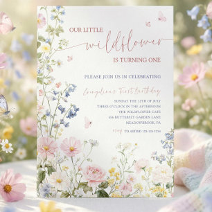 Editable A Little Wildflower Baby Shower Invitatio Invitation