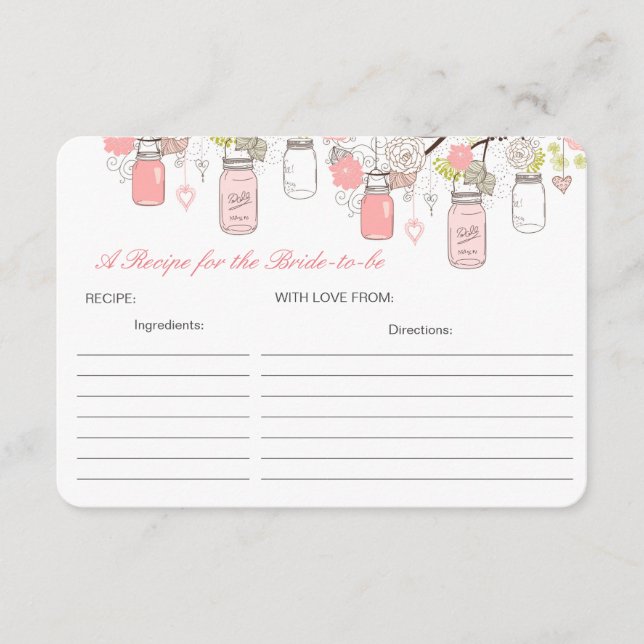 Editable A Recipe for the Bride-to-be Card (Front)