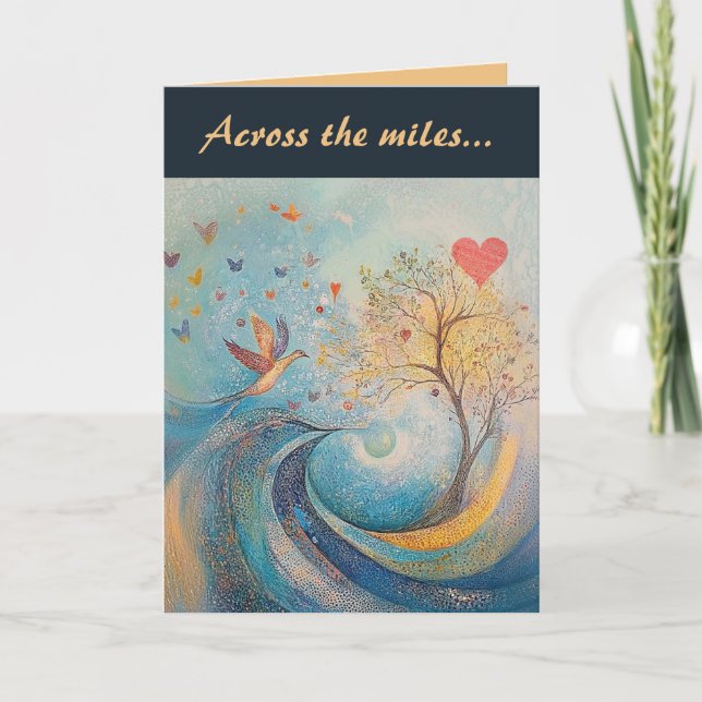 Editable Across the Miles Valentine's Day Card (Front)