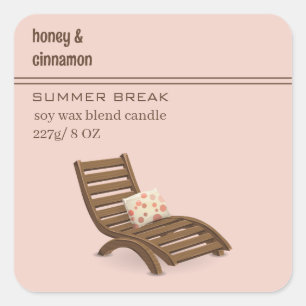 Editable Adirondack Chair Summer Square Sticker