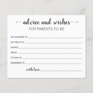 Editable Advice and Wishes for parents to be card