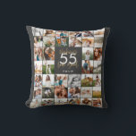 editable age chic birthday multi photo script gift cushion<br><div class="desc">Modern minimal multi photo script birthday fleece pillow. edit the age to suit your occaison,  Ideal gift available for mums,  dads,  grand,  grandad of any family member. Stunning elegant script text. Black,  white and gold design.</div>