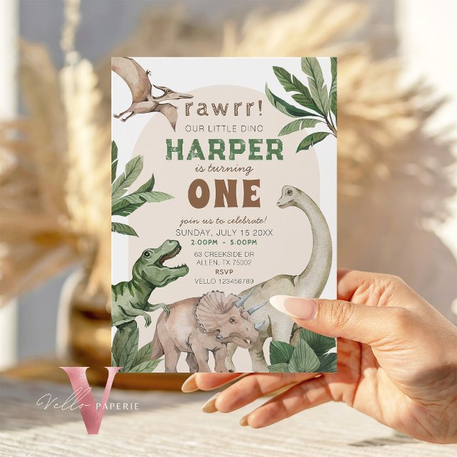 Editable "AGE" Dinosaurs Trex Wild Birthday Invitation (Creator Uploaded)