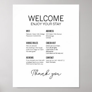 Editable Airbnb Welcome poster