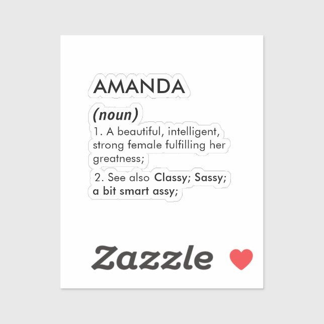Editable Amanda name definition, custom name (Sheet)