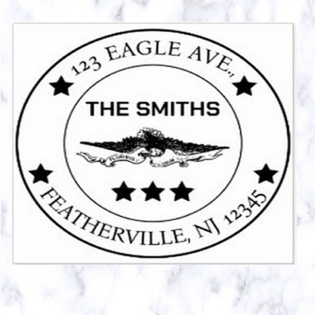 Editable American Eagle Patriotic Return Address Self-inking Stamp (Creator Uploaded)