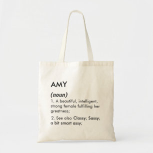 Editable Amy name definition, custom name Tote Bag