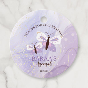 Editable Aqeeqah Islamic Baby Girl Favor Tags