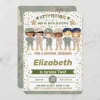 Editable Army Birthday Invitations