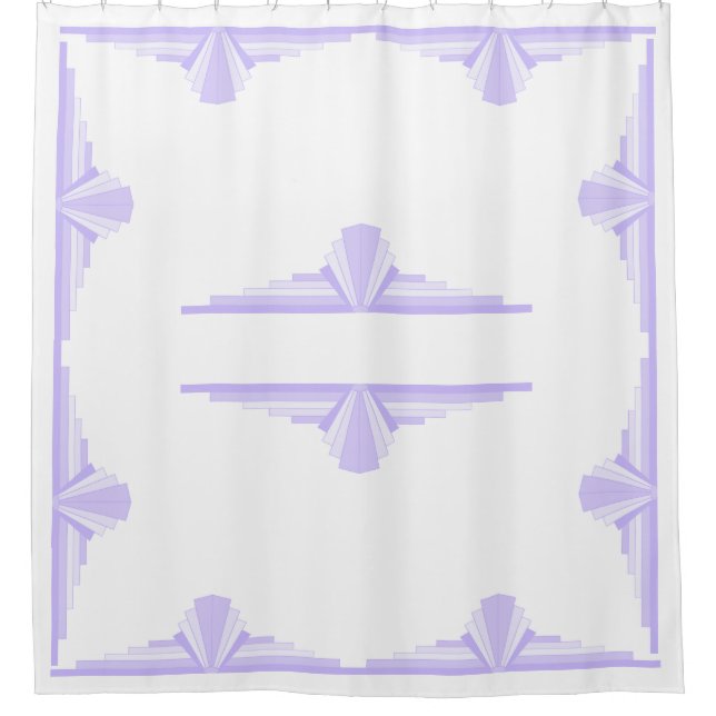 Editable Art Deco Pattern in Lilac Shower Curtain (Front)