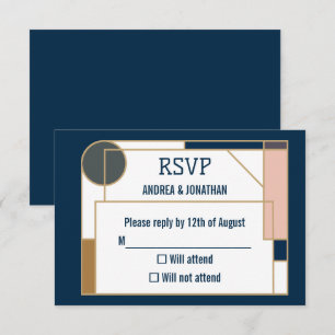 Editable Art Deco Wedding Invitation