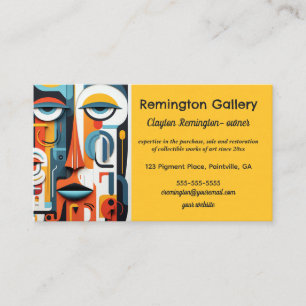 Editable Art Gallery Dealer Appraiser Owner Business Card