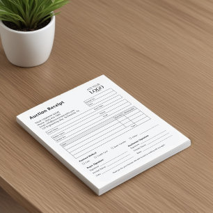 Editable Auction Receipt Minimalist Business Notepad