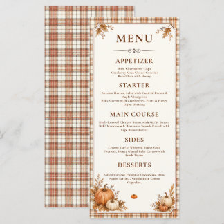 Editable Autumn Pumpkin Bridal Shower Rustic Menu