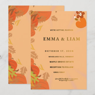 Editable Autumn Wedding Invitation |