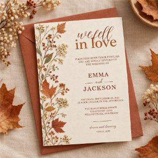 Editable autumn wedding invitation template