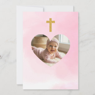 Editable Baby Girl Baptism Invitation 