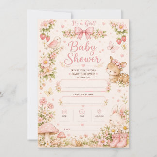 Editable Baby Girl Shower Invitation | Watercolor 