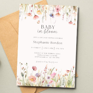 Editable Baby in Bloom Baby Shower Invitation, Wil Invitation