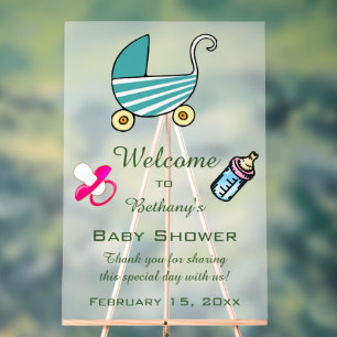Editable Baby Shower Acrylic Sign