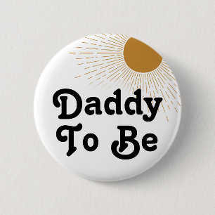 Editable Baby Shower Daddy To Be 6 Cm Round Badge