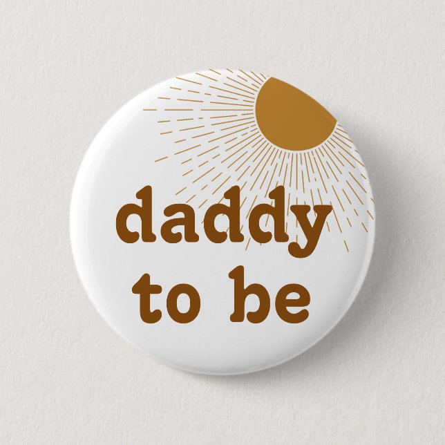 Editable Baby Shower Father To Be 6 Cm Round Badge (Front)