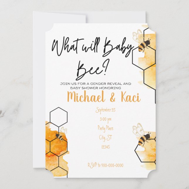 EDITABLE, baby shower, gender reveal, invitation (Front)