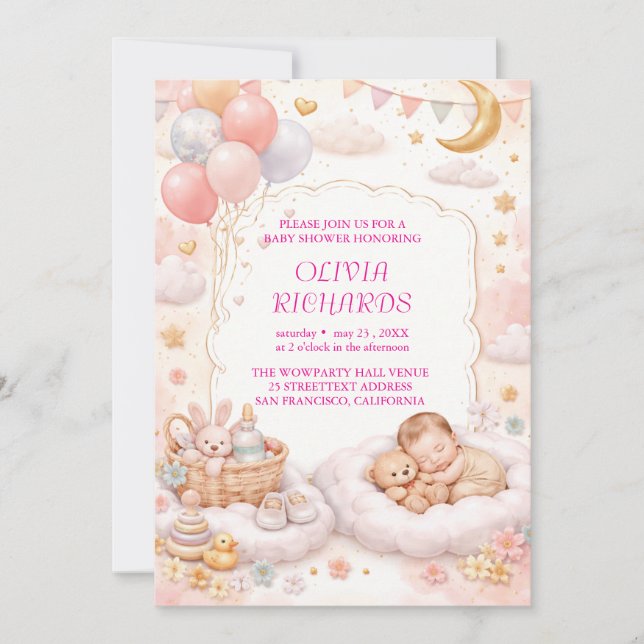 Editable Baby Shower Invitation Template  (Front)