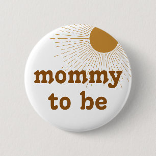 Editable Baby Shower Mom To Be 6 Cm Round Badge