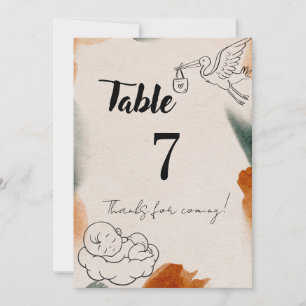 Editable Baby Shower Table Numbers Minimalist Pa