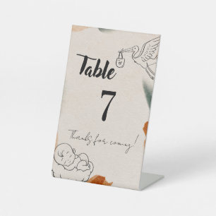 Editable Baby Shower Table Numbers Minimalist Pa Pedestal Sign